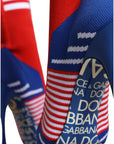 Dolce & Gabbana Red Blue Stretch Sock Style Ankle Boots Logo Shoes