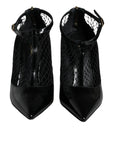 Dolce & Gabbana Black Mesh Patent Leather Heels Pumps Shoes