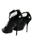 Dolce & Gabbana Black Mesh Patent Leather Heels Pumps Shoes