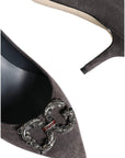 Dolce & Gabbana Gray Amore Suede Bellucci Heels Pumps Shoes