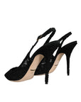 Dolce & Gabbana Black Taormina Lace Bellucci Slingbacks Shoes