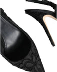 Dolce & Gabbana Black Taormina Lace Bellucci Slingbacks Shoes