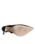 Dolce & Gabbana Black Taormina Lace Bellucci Slingbacks Shoes
