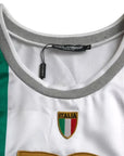 Dolce & Gabbana White Green Sleeveless Top Italian Flag Basket T-shirt
