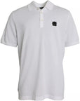 Dolce & Gabbana White Logo Collared Short Sleeve T-shirt