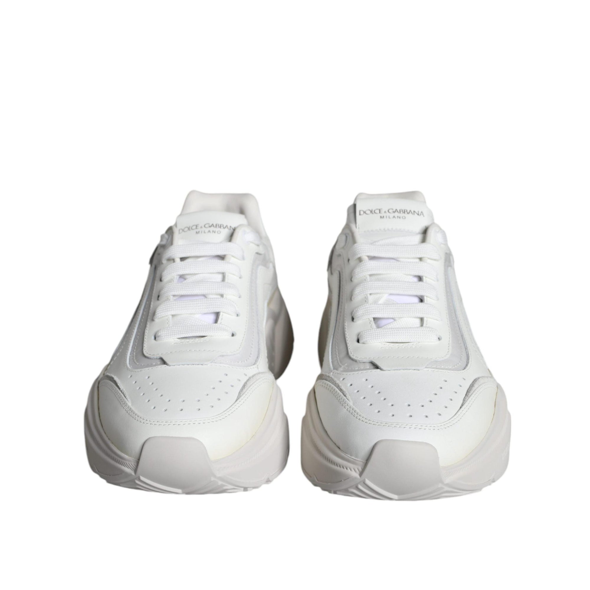 Dolce & Gabbana White DAYMASTER Calf Leather Sneakers Shoes