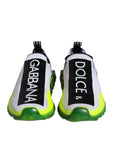 Dolce & Gabbana White Yellow Slip On Sorrento Sneakers Shoes