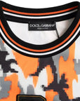 Dolce & Gabbana Multicolor Camouflage Crew Neck Pullover Sweater