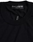 Dolce & Gabbana Black Cashmere Crew Neck Pullover Sweater