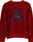 Dolce & Gabbana Red Logo Cotton Crew Neck Pullover Sweater