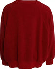 Dolce & Gabbana Red Logo Cotton Crew Neck Pullover Sweater