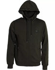 Dolce & Gabbana Army Green Logo Hooded Full Zip Sweater