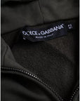 Dolce & Gabbana Army Green Logo Hooded Full Zip Sweater