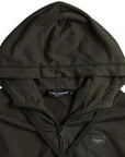 Dolce & Gabbana Army Green Logo Hooded Full Zip Sweater