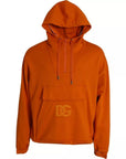 Dolce & Gabbana Orange Hooded Pullover Sweatshirt Sweater