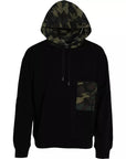 Dolce & Gabbana Black Camouflage Hooded Sweatshirt Sweater