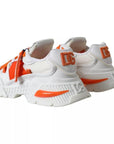Dolce & Gabbana White Orange Airmaster Low Top Sneakers Shoes