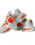 Dolce & Gabbana White Orange Airmaster Low Top Sneakers Shoes