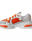 Dolce & Gabbana White Orange Airmaster Low Top Sneakers Shoes