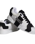Dolce & Gabbana White Black Leather Low Top Women Sneaker Shoes