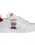 Dolce & Gabbana White Patch Calfskin Nappa Portofino Sneakers Shoes