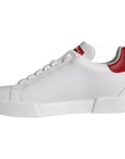 Dolce & Gabbana White Patch Calfskin Nappa Portofino Sneakers Shoes