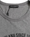 Dolce & Gabbana Gray Graphic Print Cotton Round Neck T-shirt