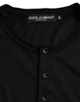 Dolce & Gabbana Black Silk Round Neck Short Sleeve T-shirt