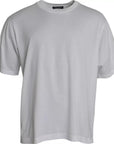 Dolce & Gabbana White Cotton Round Neck Short Sleeve T-shirt