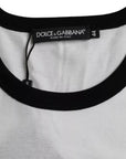 Dolce & Gabbana Black White Jazz Print Cotton Short Sleeves T-shirt