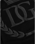 Dolce & Gabbana Black Logo Embossed Cotton Crew Neck T-shirt