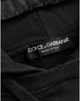 Dolce & Gabbana Black Cotton Hooded Short Sleeves Cropped T-shirt