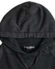 Dolce & Gabbana Black Cotton Hooded Short Sleeves Cropped T-shirt