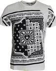 Dolce & Gabbana White Bandana Print Cotton Short Sleeves Men T-shirt