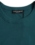 Dolce & Gabbana Blue Green Cotton Round Neck Short Sleeves T-shirt