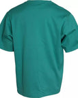 Dolce & Gabbana Green Logo Patch Round Neck Cotton T-shirt