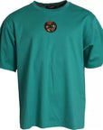 Dolce & Gabbana Green Logo Patch Round Neck Cotton T-shirt