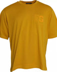 Dolce & Gabbana Dark Yellow Logo Cotton Round Neck T-shirt