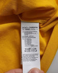 Dolce & Gabbana Dark Yellow Logo Cotton Round Neck T-shirt
