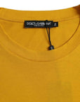 Dolce & Gabbana Dark Yellow Logo Cotton Round Neck T-shirt