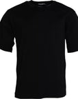 Dolce & Gabbana Black Logo Embossed Cotton Crew Neck T-shirt