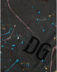 Dolce & Gabbana Gray Color Splash Cotton Crew Neck T-shirt