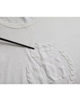 Dolce & Gabbana White Logo Embossed Cotton Crewneck T-shirt