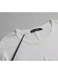 Dolce & Gabbana White Logo Embossed Cotton Crewneck T-shirt