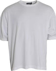 Dolce & Gabbana White Cotton Round Neck Short Sleeve T-shirt