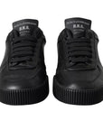 Dolce & Gabbana Black Leather Low Top Sneakers Men Shoes