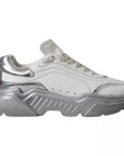 Dolce & Gabbana White Silver Daymaster Low Top Sneakers Shoes