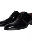 Dolce & Gabbana Black Patent Leather Derby Men Dress Shoes