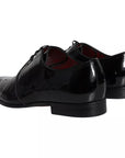 Dolce & Gabbana Black Patent Leather Derby Men Dress Shoes