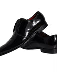 Dolce & Gabbana Black Patent Leather Derby Men Dress Shoes